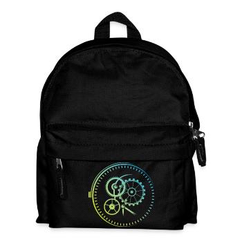 Meisterwerk Uhren Uhr Mechanik Farben icon Logo - Kinder Rucksack - Schwarz - Vorne