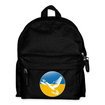 Ukraine Friedenstaube - Kinder Rucksack - Schwarz - Vorne