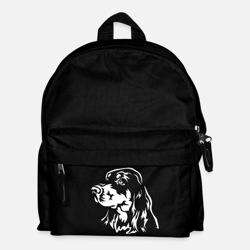 Gordon Setter Kopf "Black Edition" - Kinder Rucksack - Schwarz