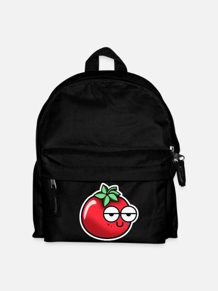 Tomate mit Gesicht - Kinder Rucksack - Schwarz