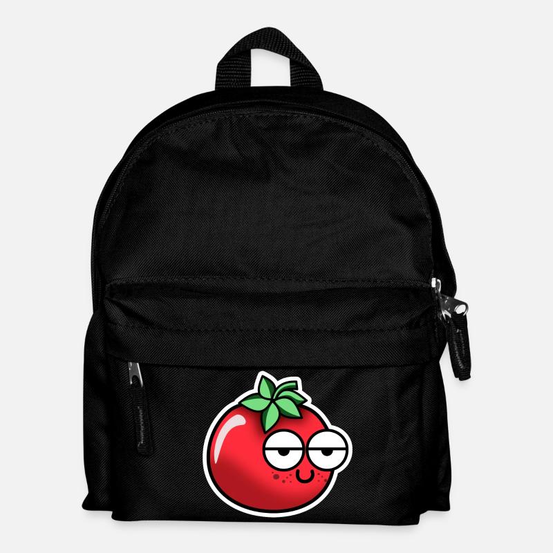 Tomate mit Gesicht - Kinder Rucksack - Schwarz