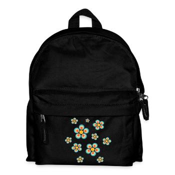 Blume hellblau blaue Blume Blumen blau rot Hippie - Kinder Rucksack - Schwarz - Vorne
