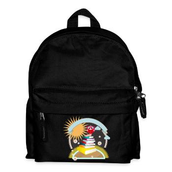 petit rat de bibliothèque assoiffé de connaissance lit un livre - Sac à dos Enfant - noir - Devant