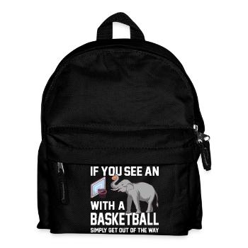 If you see an elephant with a basketball saying - Kids' Backpack - black - Front