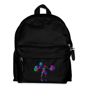 Snatch, Gewichtheber aus Farbklecksen - Kinder Rucksack - Schwarz - Vorne
