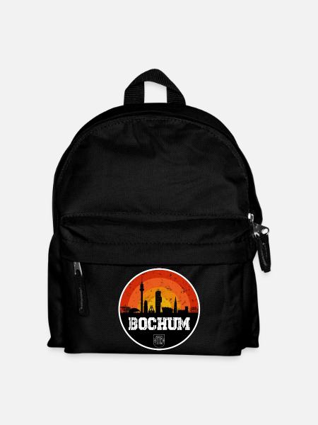 Bochum Skyline mit Wappen - Kinder Rucksack - Schwarz