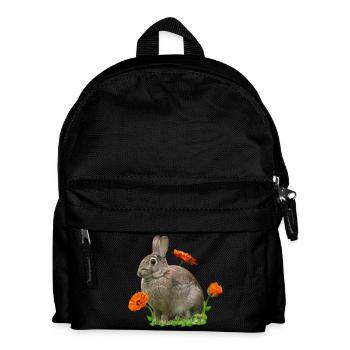 Hase Osterhase Ringelblume - Kinder Rucksack - Schwarz - Vorne