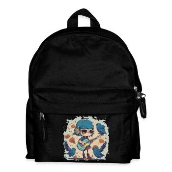 Mädchen mit Gitarre im Herbst - Kinder Rucksack - Schwarz - Vorne