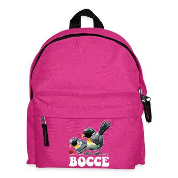 Bocce Player Saying Ball Bird with Jack Bocci - Kids' Backpack - fuchsia - Front