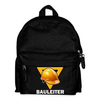 Baustellenleiter Bauhelm - Kinder Rucksack - Schwarz - Vorne
