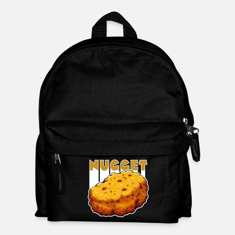 Nugget-Liebe Chicken Nugget - Kinder Rucksack - Schwarz