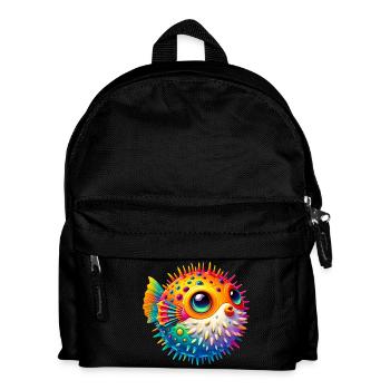 Kugelfisch - Kinder Rucksack - Schwarz - Vorne
