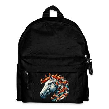 Pferd - Kinder Rucksack - Schwarz - Vorne