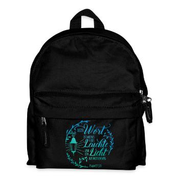 Dein Wort ist meines Fußes Leuchte - Kinder Rucksack - Schwarz - Vorne