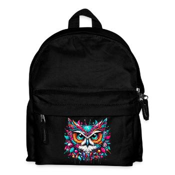 Eule - Kinder Rucksack - Schwarz - Vorne