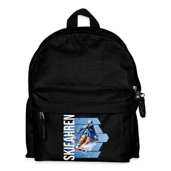 Skifahren - Kinder Rucksack - Schwarz - Vorne