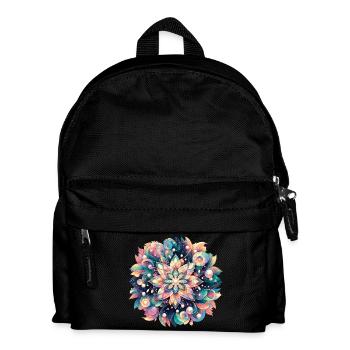 Floral Mandala Sea Deep Pastel Design - Kids' Backpack - black - Front