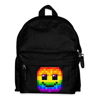 Visage pixelisé Rainbow Smile - Sac à dos Enfant - noir - Devant