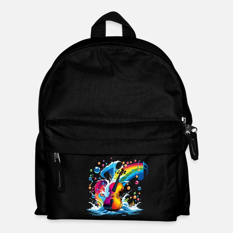 Fantastische Geige in leuchtenden Farben - Kinder Rucksack - Schwarz