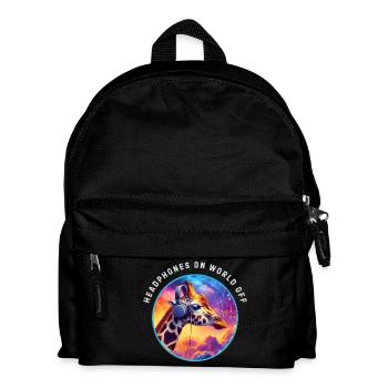 Kopfhörer an Welt aus - Kinder Rucksack - Schwarz - Vorne