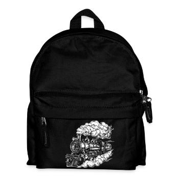 Dampflokomotive Grafik - Kinder Rucksack - Schwarz - Vorne