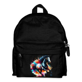 Pferd - Kinder Rucksack - Schwarz - Vorne