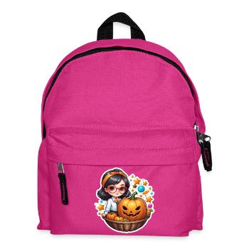 Mädchen zu Halloween Kürbis-Körbchen - Kinder Rucksack - Fuchsia - Vorne