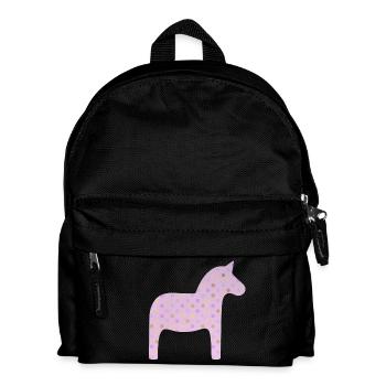 Dalapferd rosa Dots skandinavisch Schweden Deko - Kinder Rucksack - Schwarz - Vorne