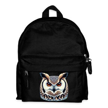 Eule - Kinder Rucksack - Schwarz - Vorne