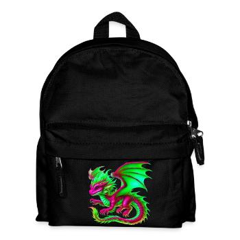 Drache - Kinder Rucksack - Schwarz - Vorne