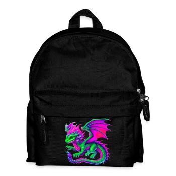 Drache - Kinder Rucksack - Schwarz - Vorne