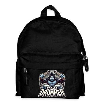 Badass Drummer Gorilla Cool Gift - Kids' Backpack - black - Front
