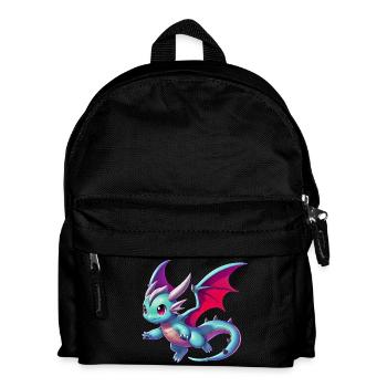 Drache - Kinder Rucksack - Schwarz - Vorne