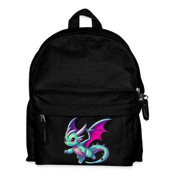 Drache - Kinder Rucksack - Schwarz - Vorne