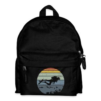 Unterwassertaucher Silhouette Szene - Kinder Rucksack - Schwarz - Vorne