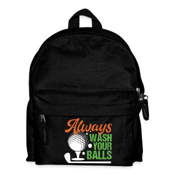 Golf - Always Wash Your Balls - Kids' Backpack - black - Front