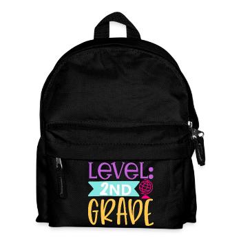 Level 2. Klasse Freigeschaltet - Schulanfang - Kinder Rucksack - Schwarz - Vorne