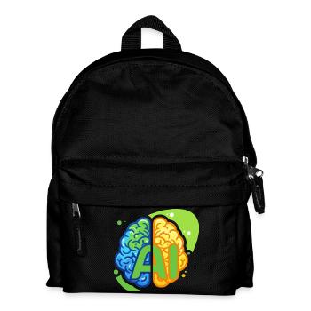 KI-Logo - Kinder Rucksack - Schwarz - Vorne