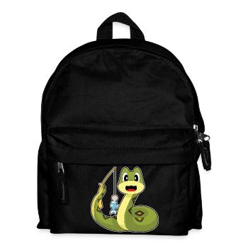 Schlange Angler Fisch Angeln - Kinder Rucksack - Schwarz - Vorne