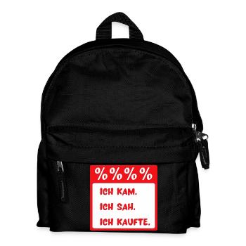Ich kam. Ich sah. Ich kaufte. - Kinder Rucksack - Schwarz - Vorne