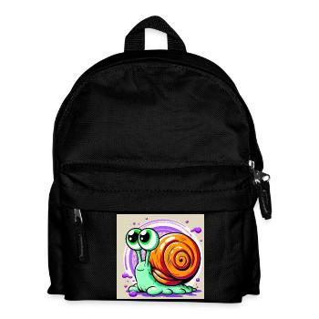 Schnecke - Kinder Rucksack - Schwarz - Vorne