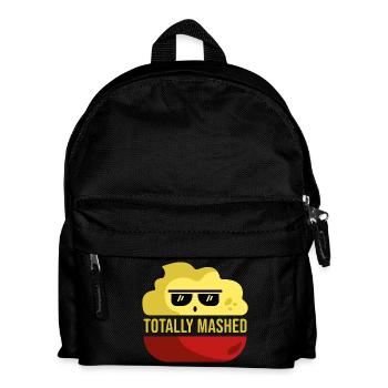Totalement écrasé drôle jeu de mots dessin animé de pomme de terre - Sac à dos Enfant - noir - Devant