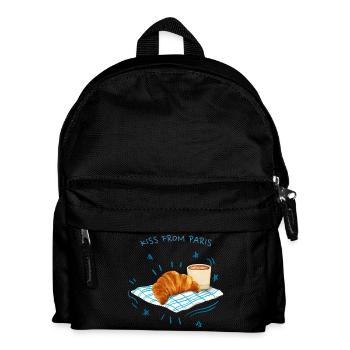 Kiss From Paris Croissant Frühstück - Kinder Rucksack - Schwarz - Vorne