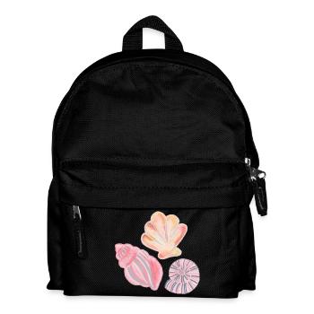 Motifs de coquillages illustrés à l’aquarelle - Sac à dos Enfant - noir - Devant