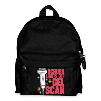 Sonographer Scrubs Lights Off Gel Scan Ultrasound - Kids' Backpack - black - Front