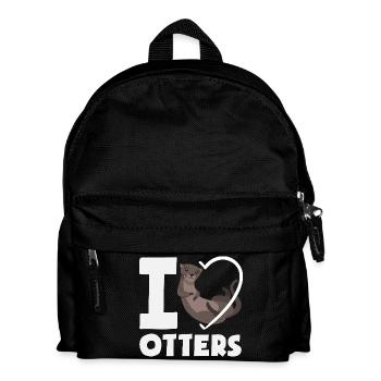 Seeotter Cartoon Herz - Kinder Rucksack - Schwarz - Vorne