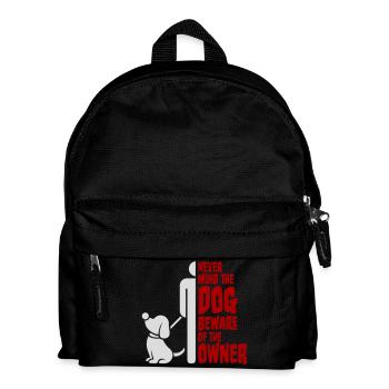 Peu importe chien Méfiez-vous du propriétaire Avertissement chiens Humour - Sac à dos Enfant - noir - Devant