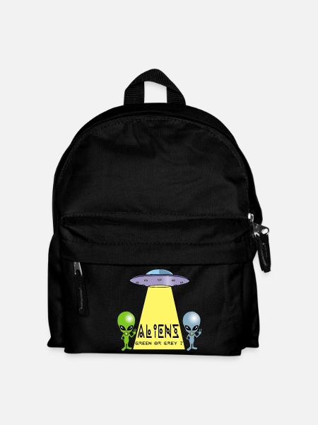 Extraterrestre vert ou gris ? - Sac à dos Enfant - noir