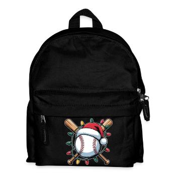 Père Noël Baseball Lumières de Noël - Sac à dos Enfant - noir - Devant