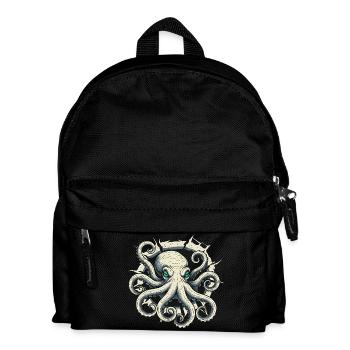 Octopus peeking out of crack - octopus tentacle - Kids' Backpack - black - Front